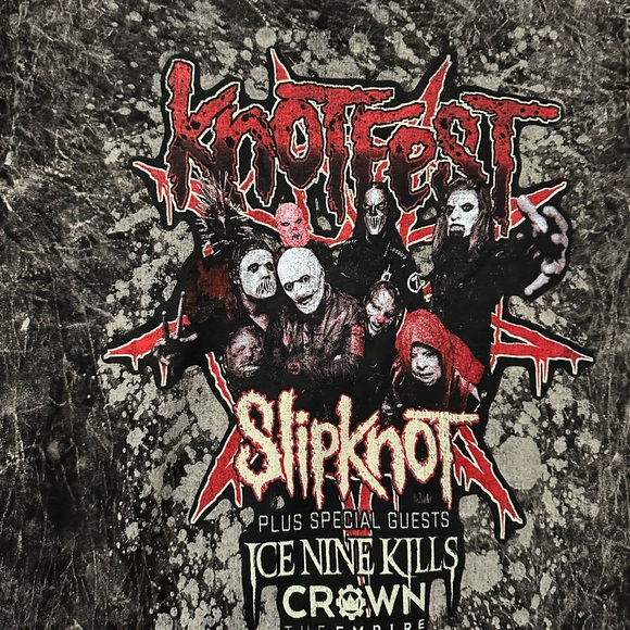 New Slipknot Knotfest Roadshow Fall Tour 2022 Ice Nine Kills T Shirt sz small - Picture 2 of 3